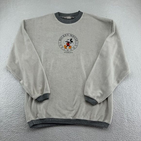 Disney Other - Vintage Visions Resortwear Mickey Mouse Orlando Mens Large Gray Terry Cloth *